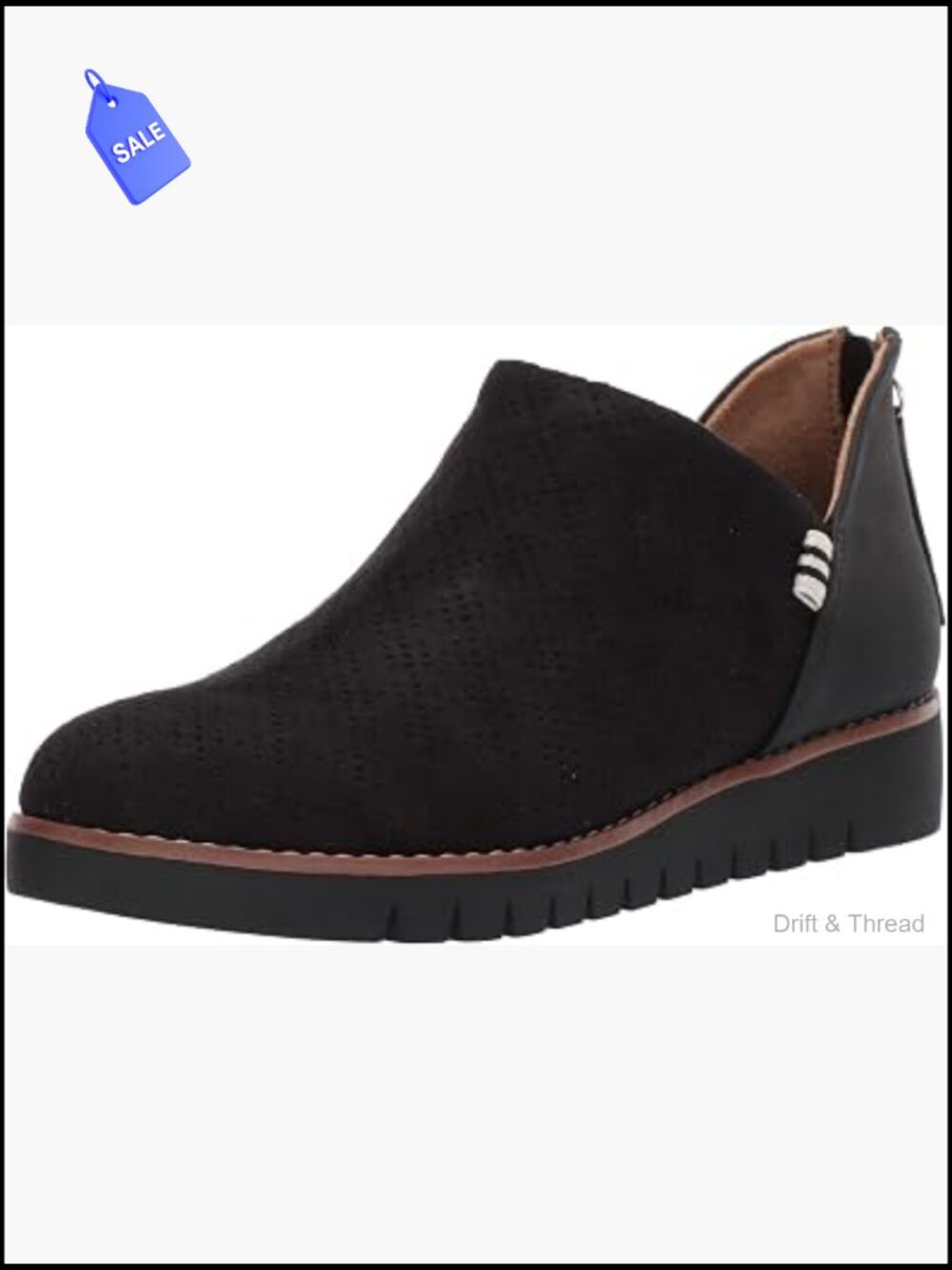 Women's Ankle Booties with Zip Closure Round Toe Perforated Comfort